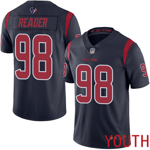 Houston Texans Limited Navy Blue Youth D J  Reader Jersey NFL Football #98 Rush Vapor Untouchable